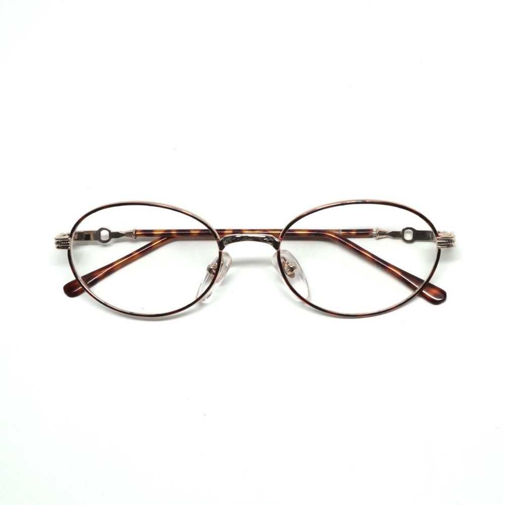 Tortoiseshell Oval Metal Rim Glasses